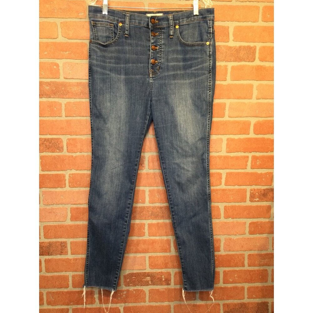 Madewell 10" High Rise Skinny Jeans Size 31 Blue Button Fly